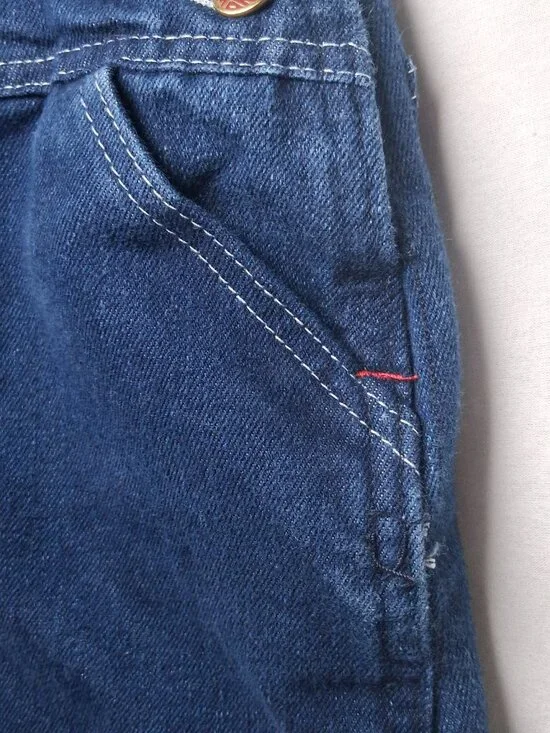 Round House Overalls Youth 4T Dark Wash Blue Denim Bibs Bib Pants USA Made - Picture 10 of 15